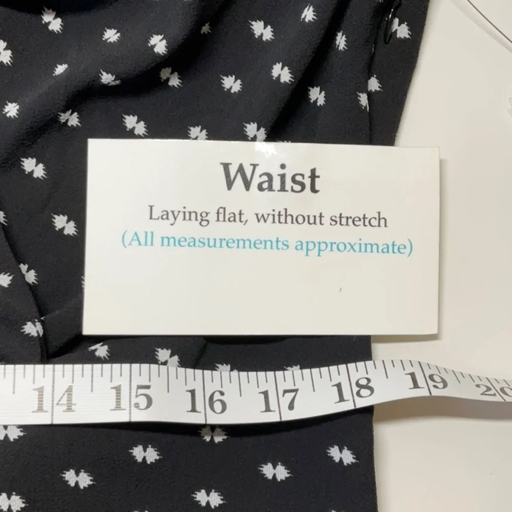 Vince Camuto Long Sleeve Faux Wrap Blouse Black White Large - Picture 10 of 14